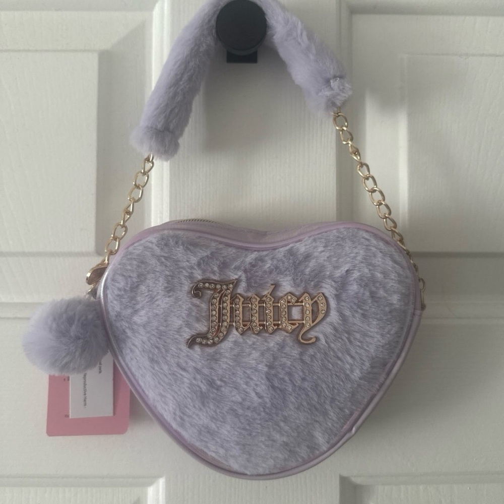Juicy Couture Heart-Shaped Faux Fur Bag